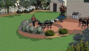 Circular two level patio design.